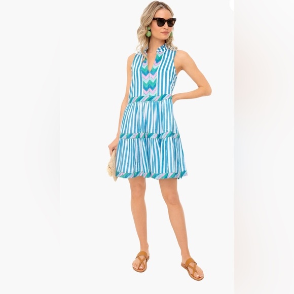 Tuckernuck Oliphant Yoke Dress in Playa Blue Size Small - Picture 1 of 12